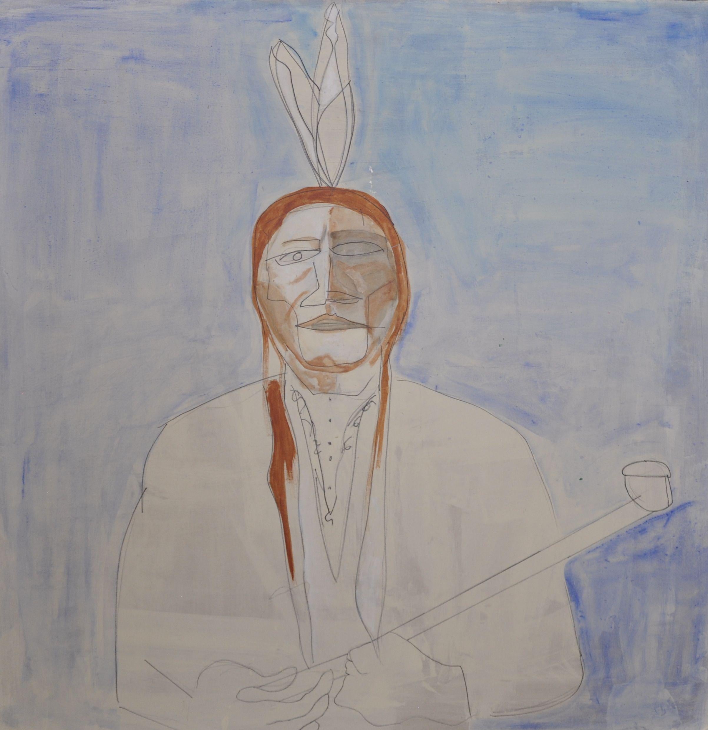 Sitting Bull, Painting, Acrylic on Wood Panel