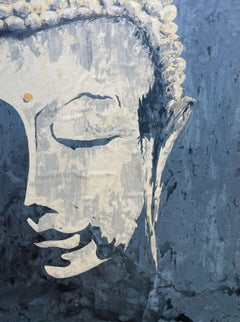 Buddha and Blues - Dipinto di grande formato, Pittura, Acrilico su tela