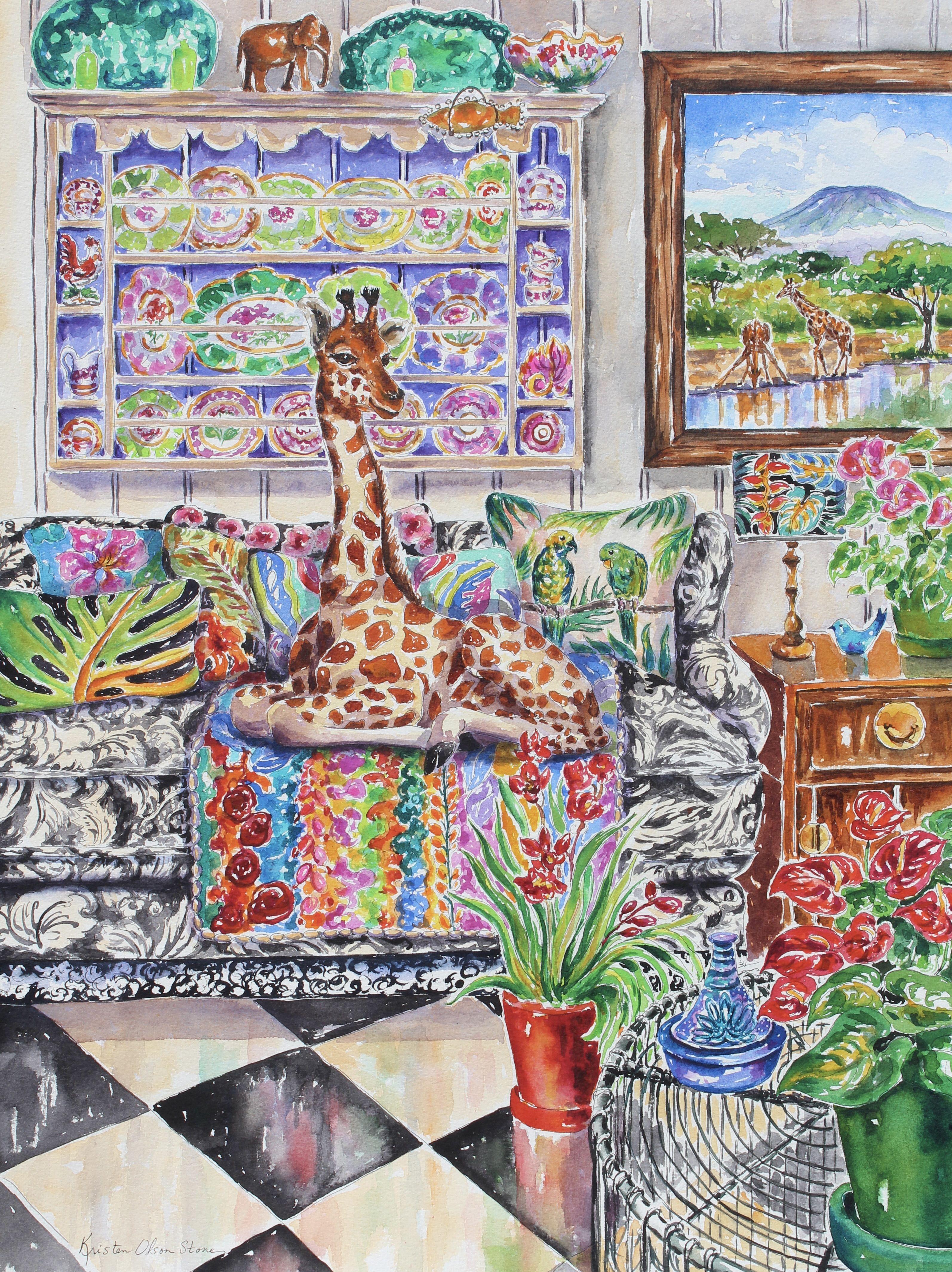 Ma pièce préférée, peinture, aquarelle sur papier