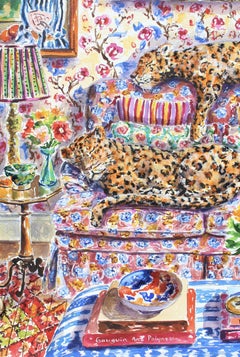 Deaf Leopard, Painting, Watercolor on Paper
