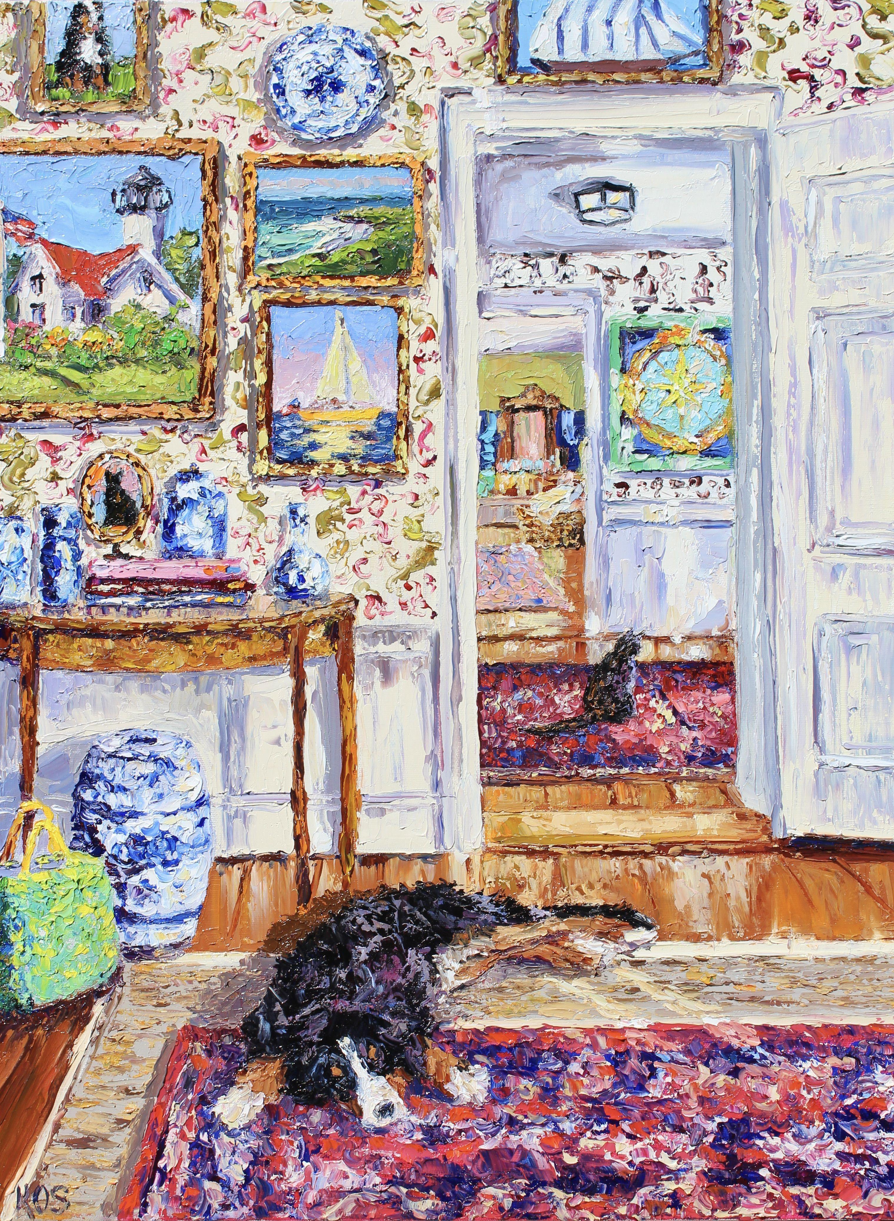 Berceuse au bord de la mer, peinture, huile sur toile
