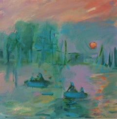 «Los remeros», pintura, óleo sobre lienzo