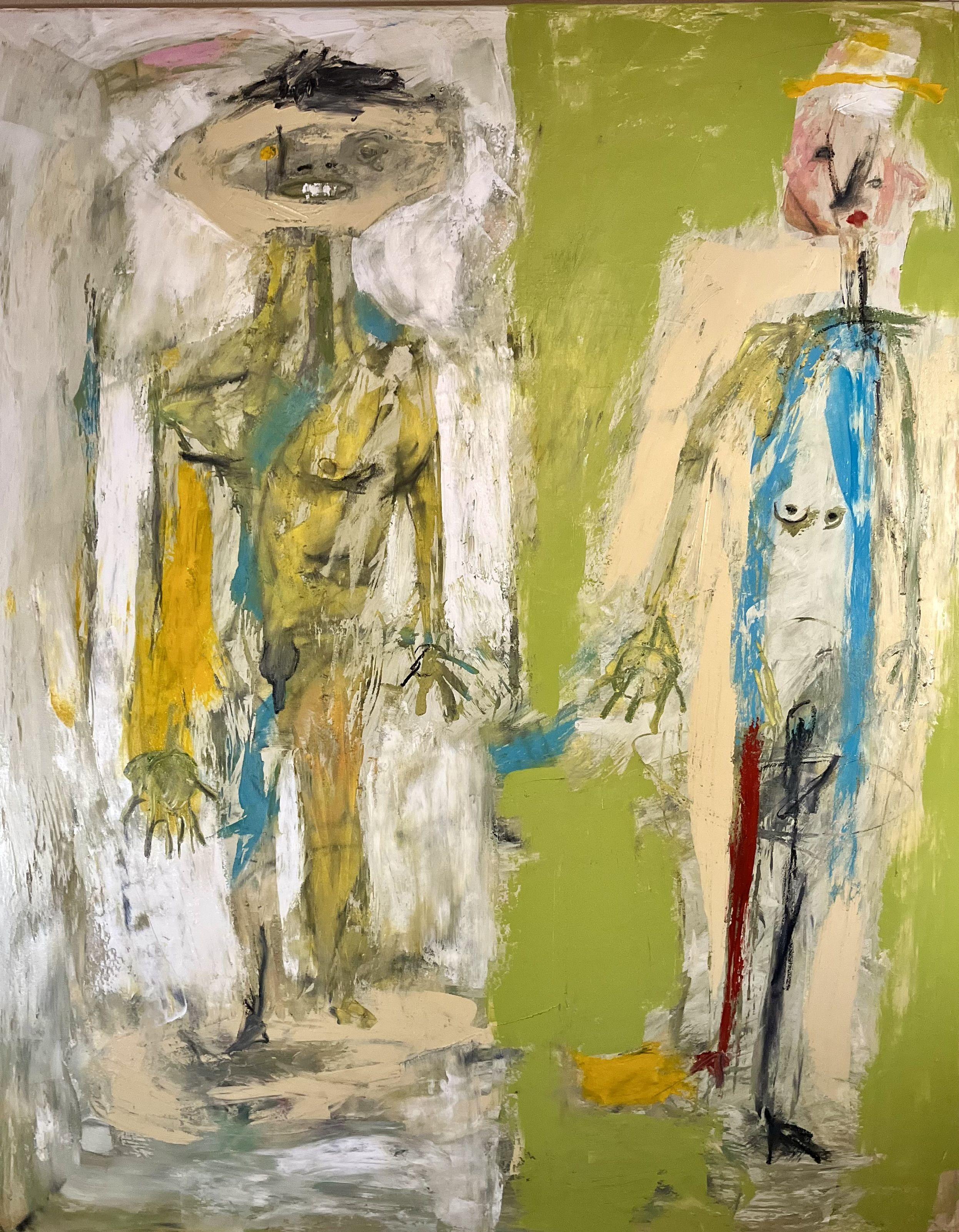 Amigos, Pintura, Óleo sobre lienzo - Art de Laurent Proneur