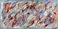 Writtings on a grey, Painting, Oil on Canvas