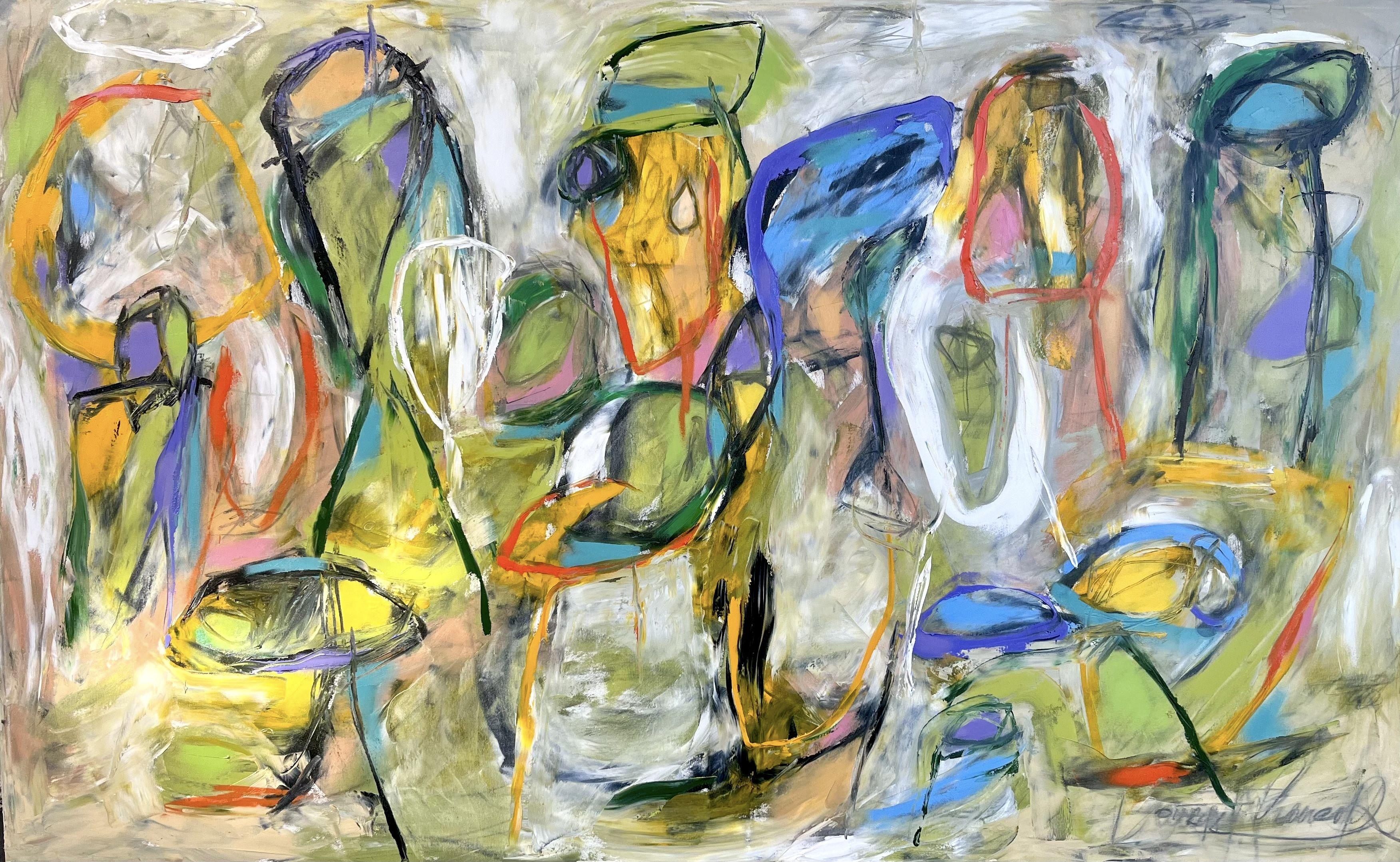 les spectateurs, Painting, Oil on Canvas - Art by Laurent Proneur