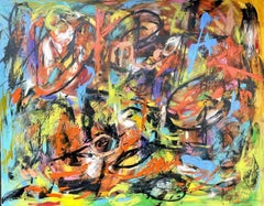 Letters on fire, Painting, Oil on Canvas