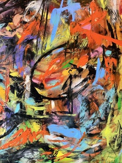 Letters on fire, Painting, Oil on Canvas