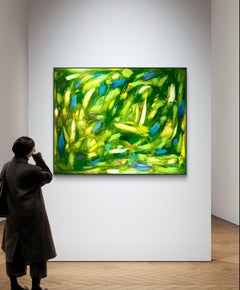 Comètes vertes, Peinture, Acrylique sur toile