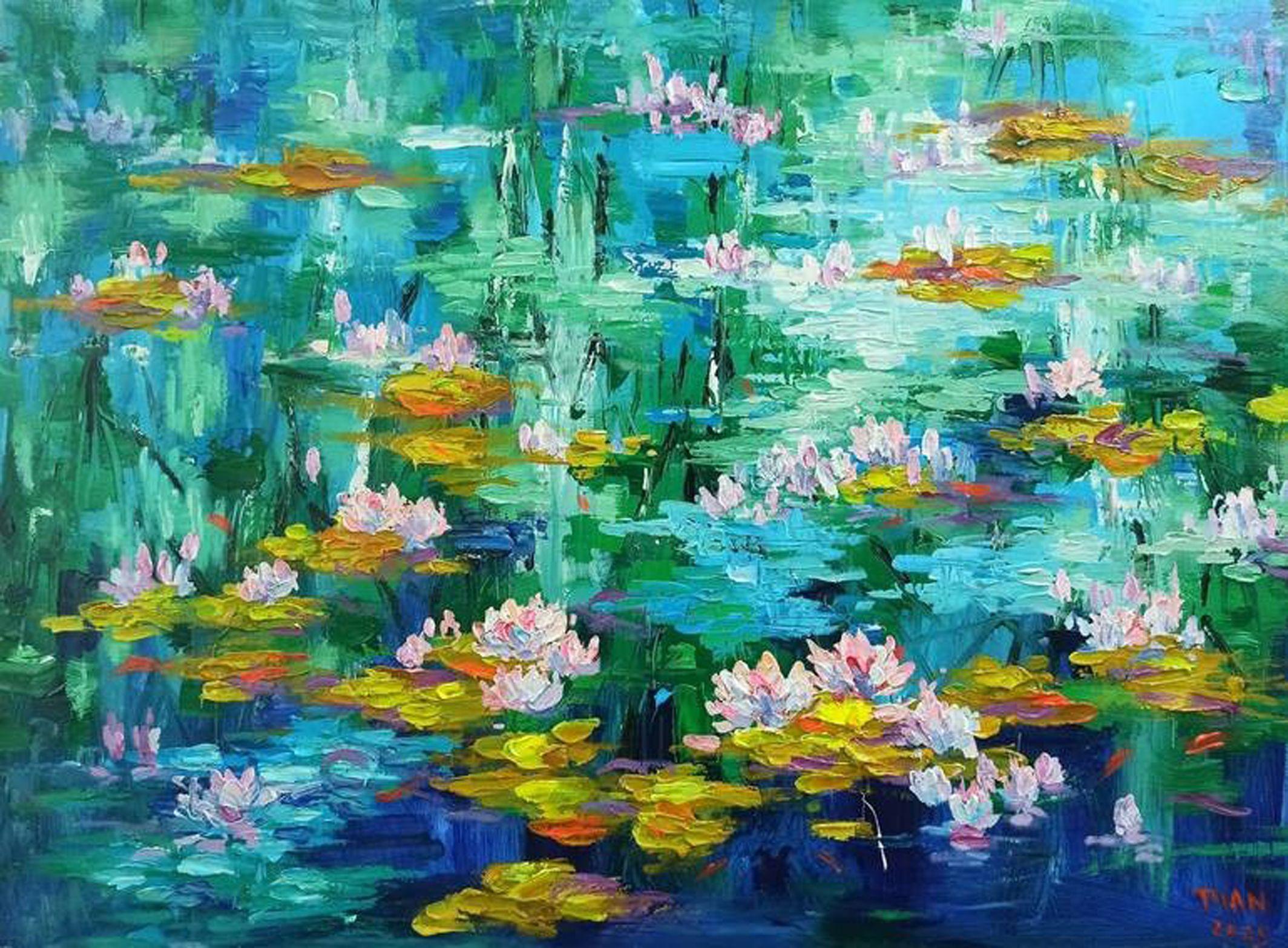 Sparkling Lake, Painting, Acrylic on Canvas