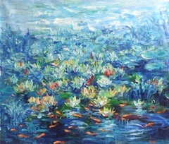«Sinfonía azul», pintura, acrílico sobre lienzo