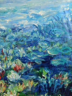 «Sinfonía azul», pintura, acrílico sobre lienzo