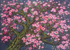 Flor de melocotón, Pintura, Acrílico sobre lienzo