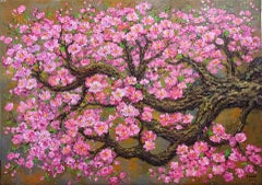Flor de melocotón, Pintura, Acrílico sobre lienzo