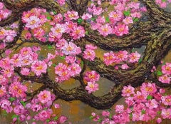 Flor de melocotón, Pintura, Acrílico sobre lienzo