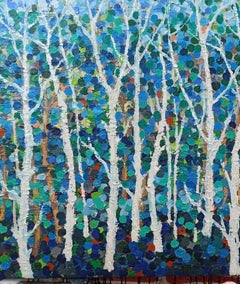 FORESTA DI PRIMAVERA, Pittura, Acrilico su tela