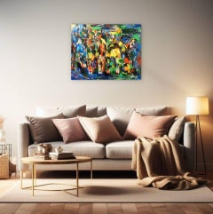 Deux chats, Peinture, Acrylique sur toile