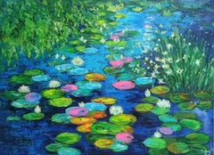 Ninfea colorata, Pittura, Acrilico su tela