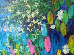 Ninfea colorata, Pittura, Acrilico su tela