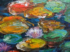 Ninfea colorata, Pittura, Acrilico su tela