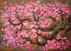 Fleur de pêcher - La fleur du printemps, de l'amour et... Peinture, acrylique sur toile