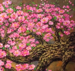 Fleur de pêcher - La fleur du printemps, de l'amour et... Peinture, acrylique sur toile