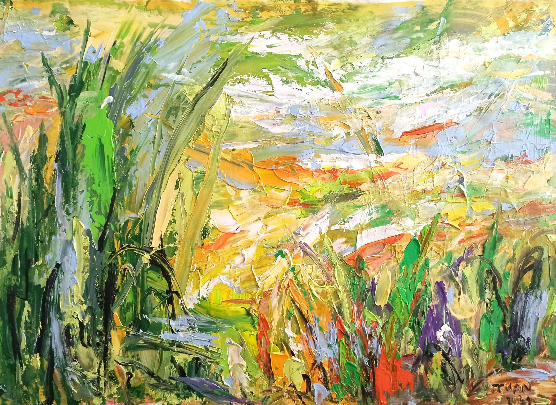 Sunshine on the hill, Painting, Acrylic on Canvas - Art by LE ANH TUAN