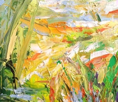 « Soleil sur la colline », peinture, acrylique sur toile