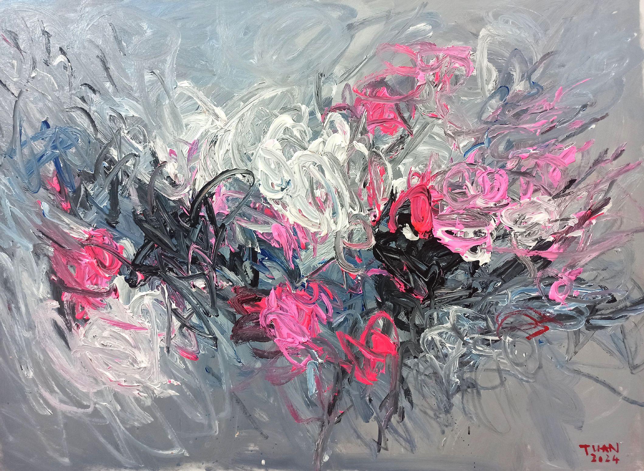 Blüte, Malerei, Acryl auf Leinwand – Art von LE ANH TUAN