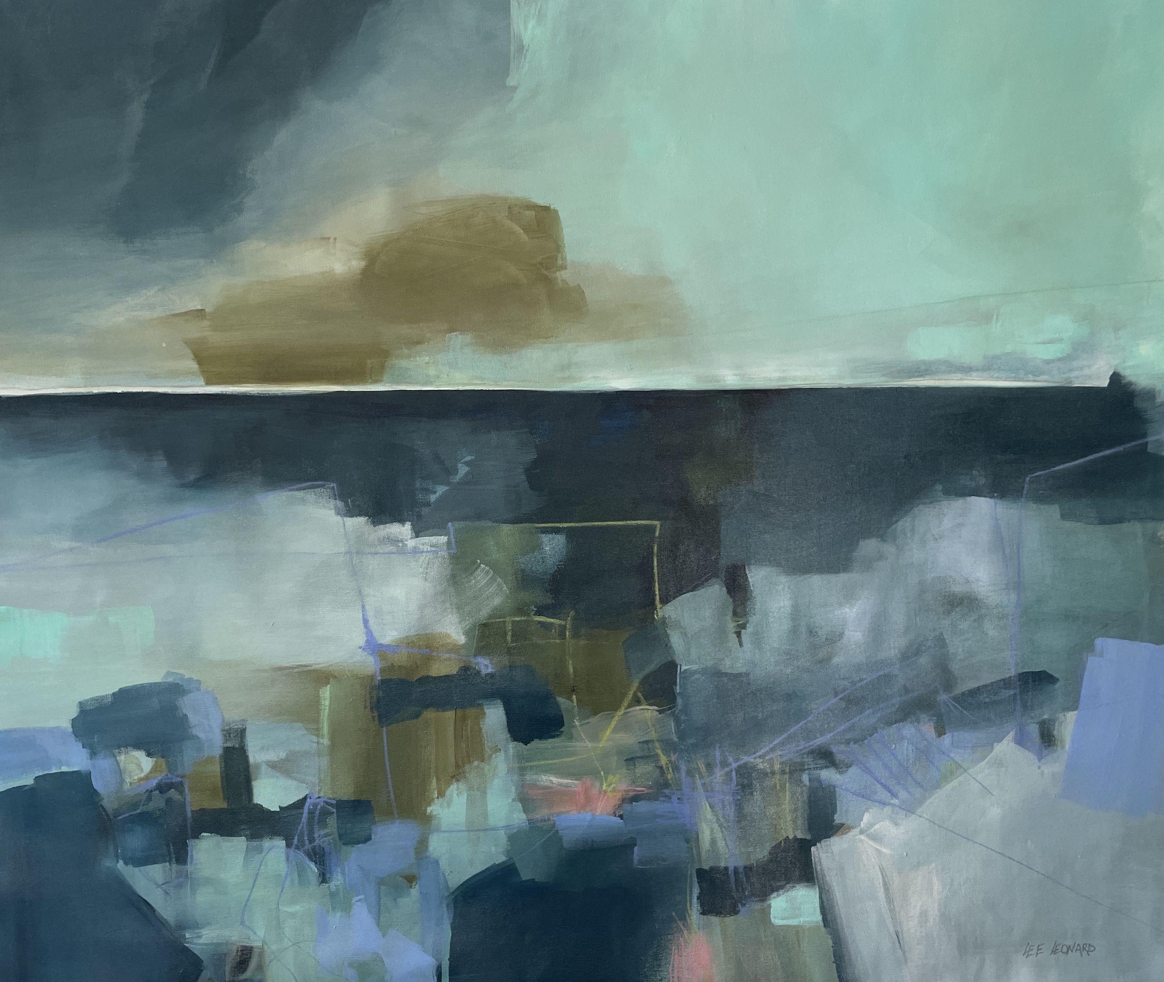 Edge of That, Painting, Acrylic on Canvas - Art by Lee Leonard