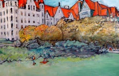 Red Roofs Of The University Of Chicago, Painting, Oil on Canvas