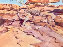 Balanced Rock and One Seed Juniper, Painting, Oil on Canvas