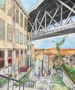 Porto Portugal, Painting, Oil on Canvas