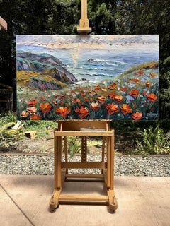 Where the Poppies Watch the Sea, Painting, Oil on Canvas