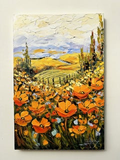 Poppies and Vine, Painting, Oil on Canvas