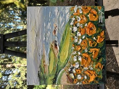 Poppies at Pebble Beach, Painting, Oil on Canvas