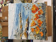 California Poppy Coast, Painting, Oil on Canvas