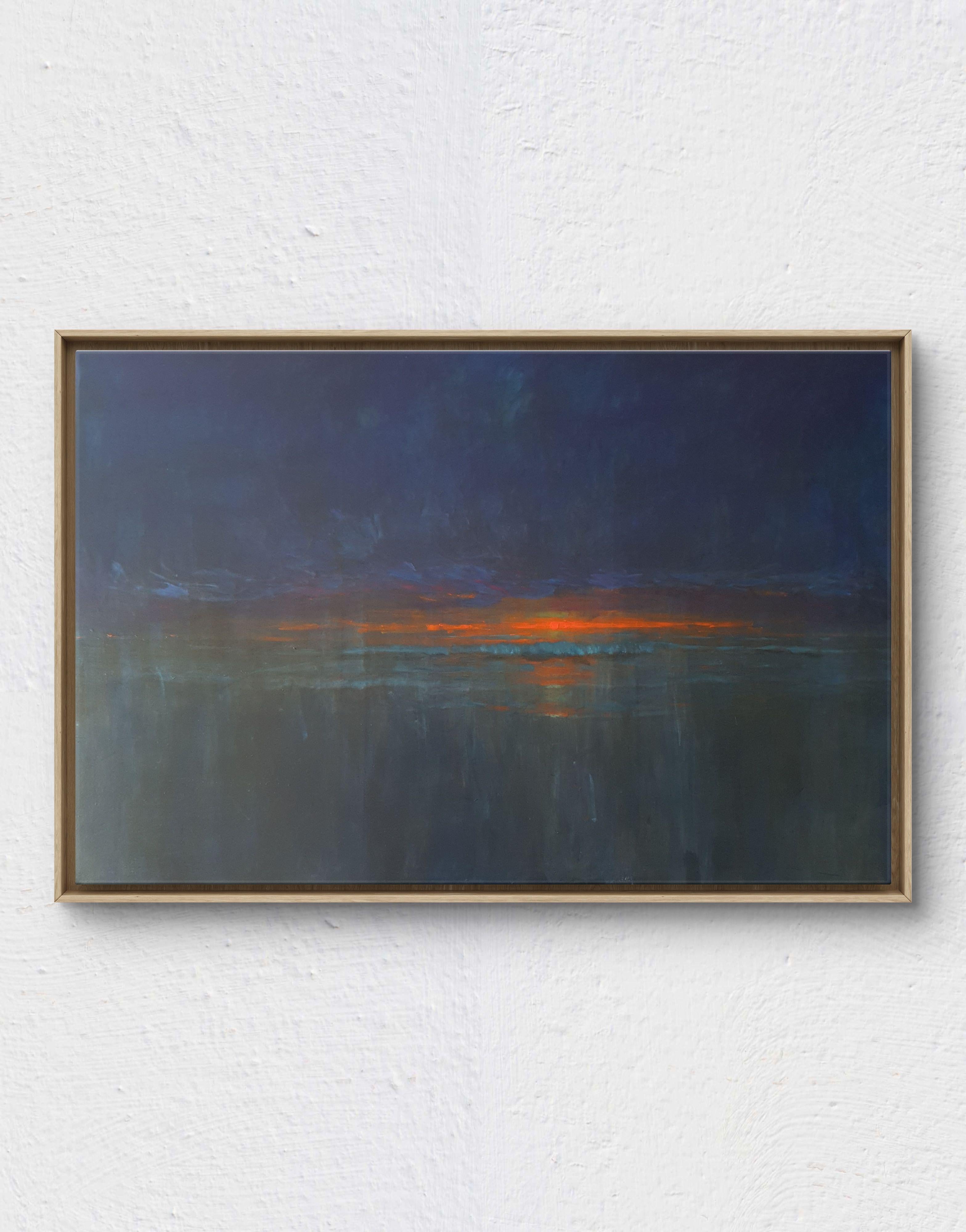 waves, night, Painting, Acrylic on Canvas - Art by luca raimondi