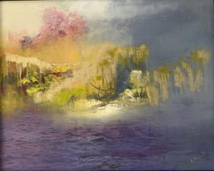 Goldenes Licht. „Ruhiges Wasser“, Gemälde, Öl auf Leinwand
