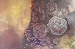 «Brasas y pétalos», pintura, óleo sobre lienzo