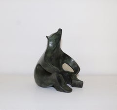 The Seated Bear - Bronze sculpture