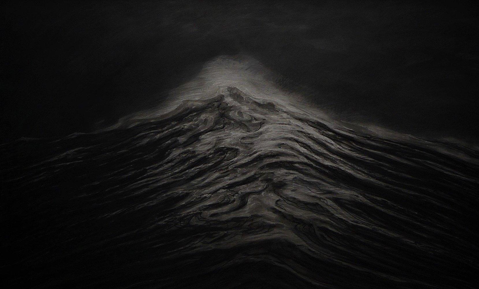 Pyramidenförmige Welle von Franco Salas Borquez - Zeitgenössische Malerei, Meereslandschaft, Wellen