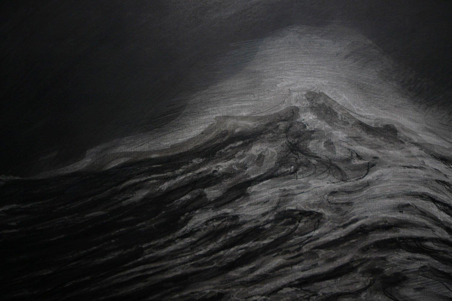Pyramidenförmige Welle von Franco Salas Borquez - Zeitgenössische Malerei, Meereslandschaft, Wellen im Angebot 3