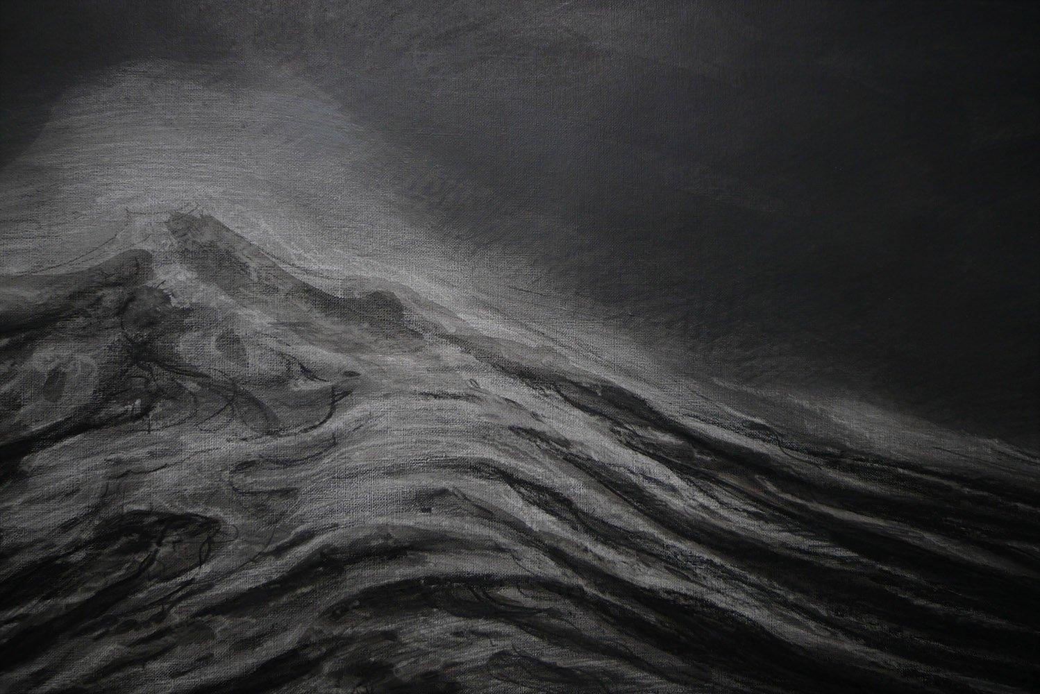 Pyramidenförmige Welle von Franco Salas Borquez - Zeitgenössische Malerei, Meereslandschaft, Wellen im Angebot 4