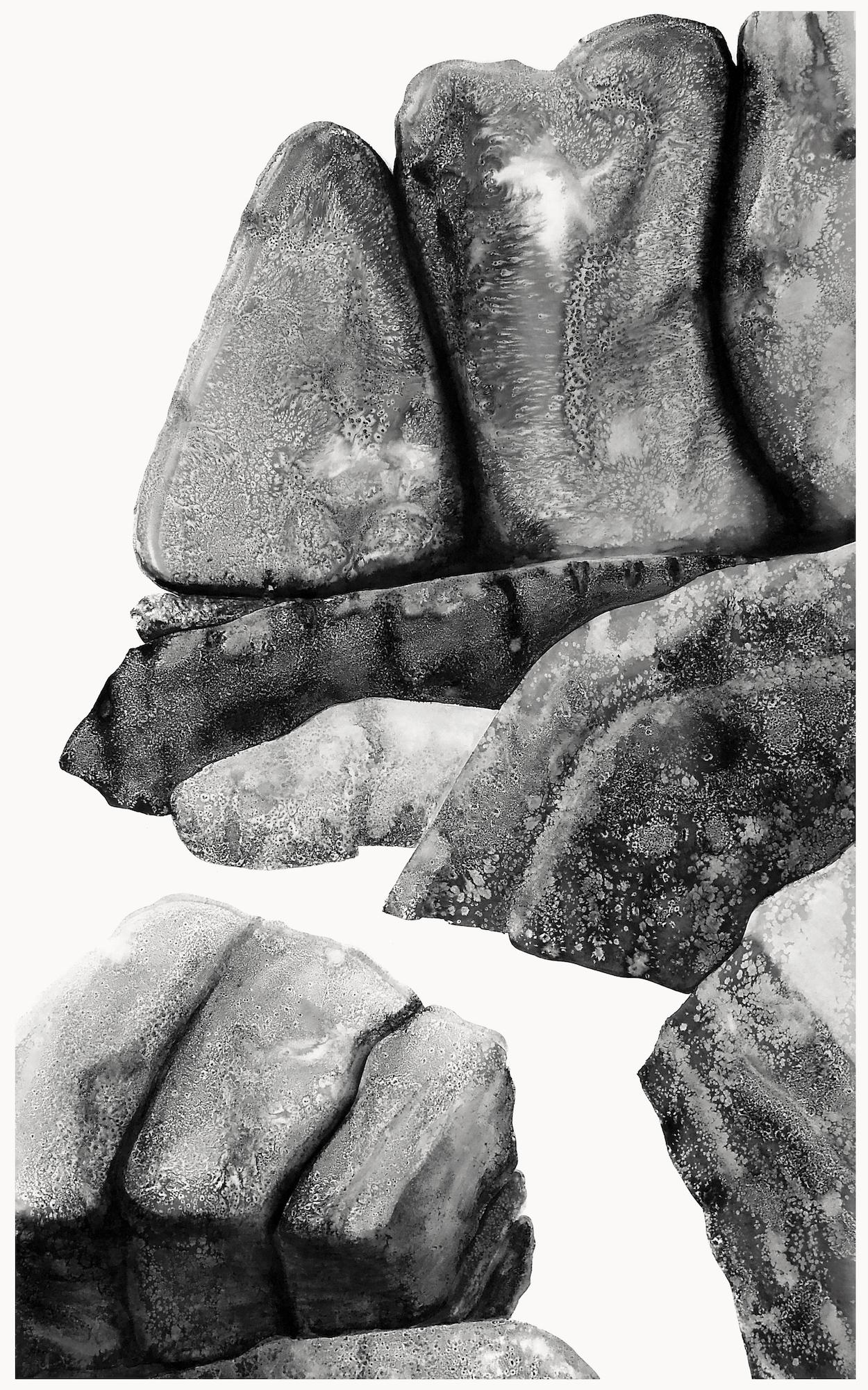 Promontoires #19 par Yann Bagot - Dessin à l'encre contemporaine, paysage, puissant