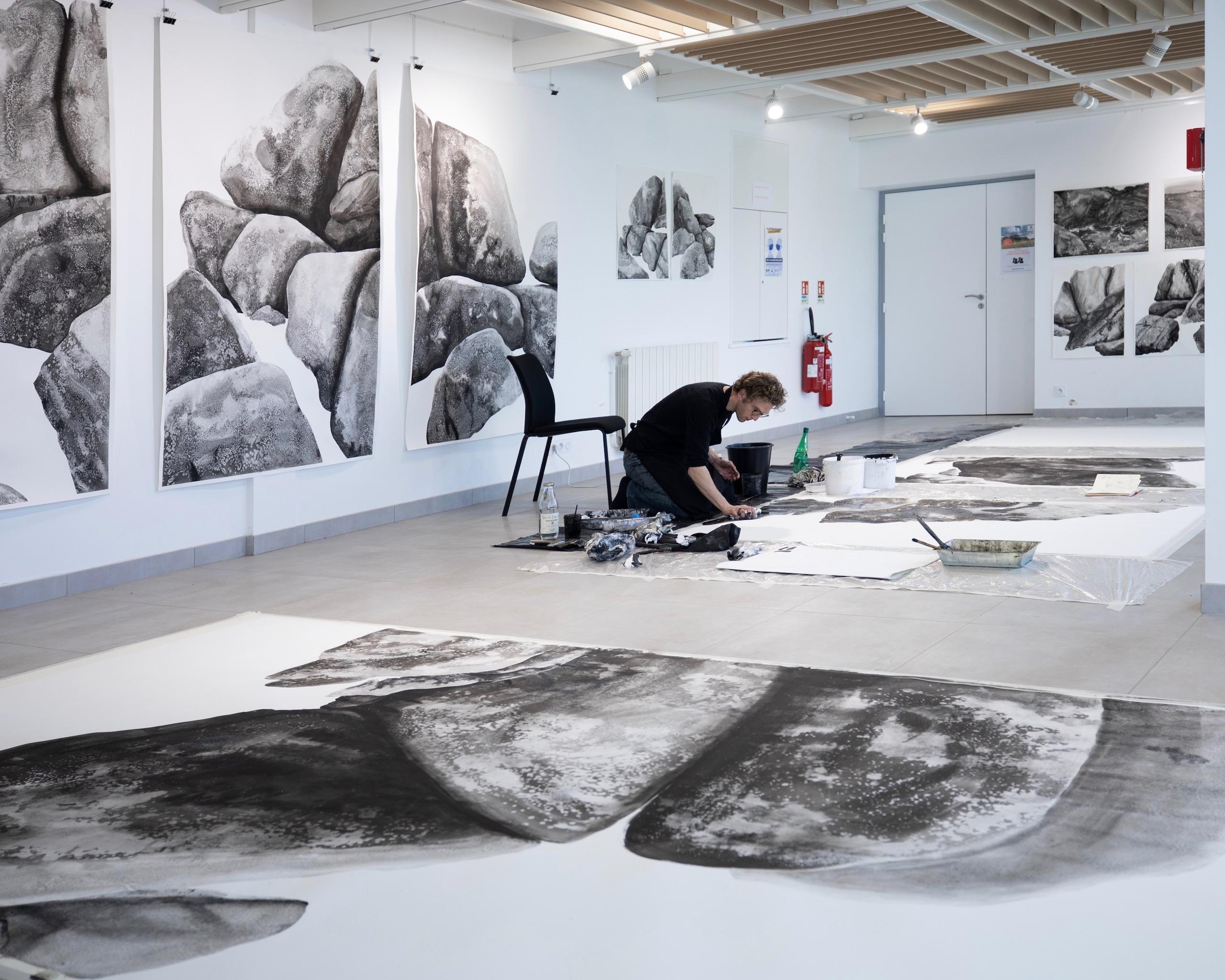 Promontoires #19 par Yann Bagot - Dessin à l'encre contemporaine, paysage, puissant en vente 2