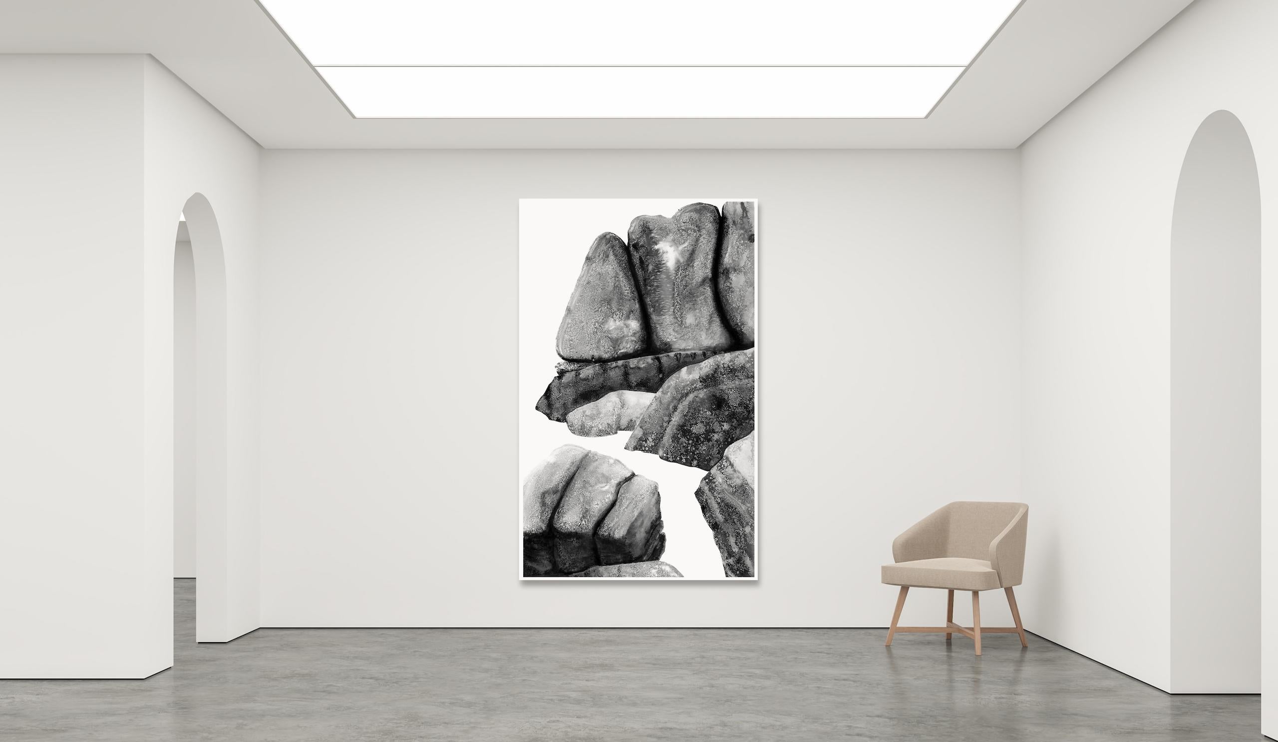 Promontoires #19 par Yann Bagot - Dessin à l'encre contemporaine, paysage, puissant en vente 1