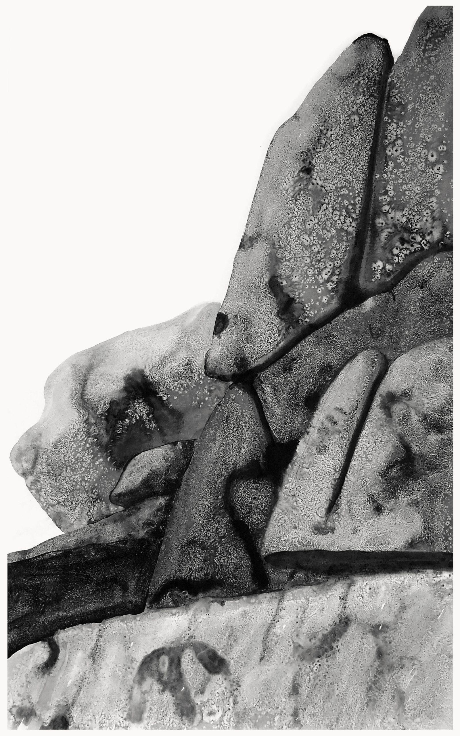 Promontoires #12 par Yann Bagot - Dessin à l'encre contemporaine, paysage, puissant