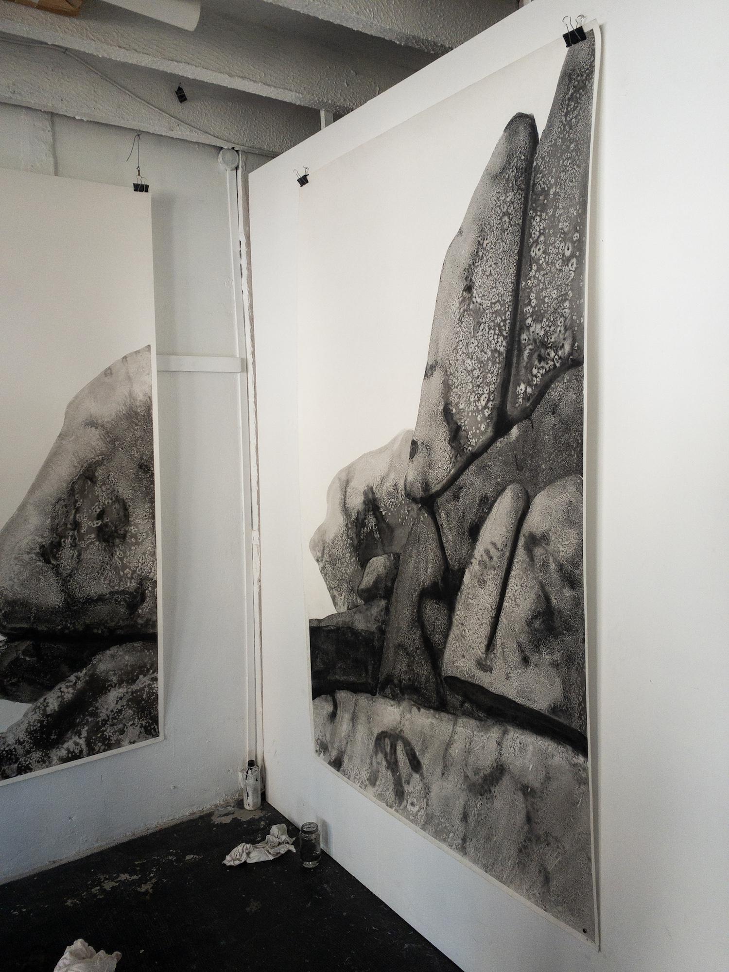 Promontories #12 by Yann Bagot - Contemporary ink drawing, landscape, powerful For Sale 3