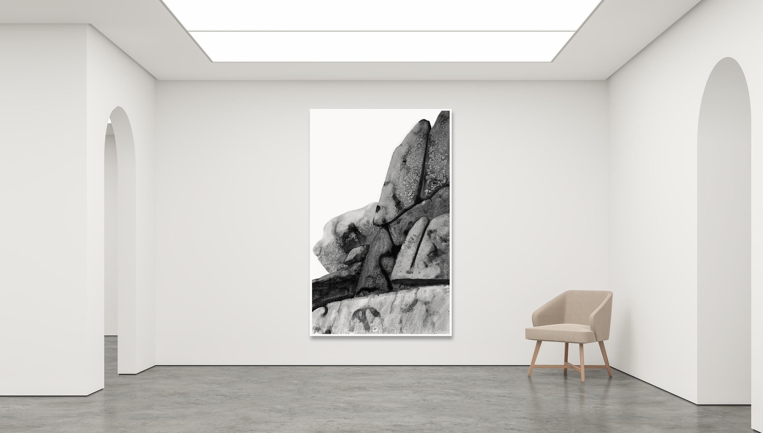 Promontories #12 by Yann Bagot - Contemporary ink drawing, landscape, powerful For Sale 1