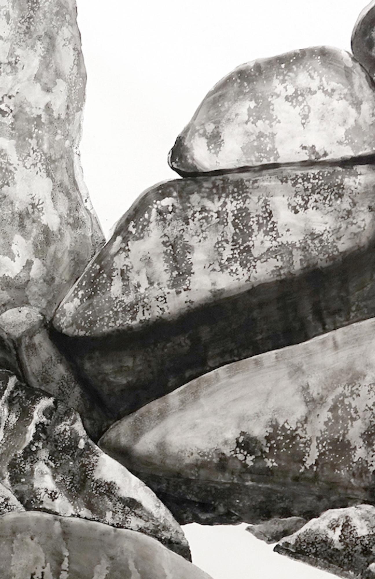 Promontories, On the Ground Triptych by Yann Bagot - Contemporary ink drawing For Sale 4